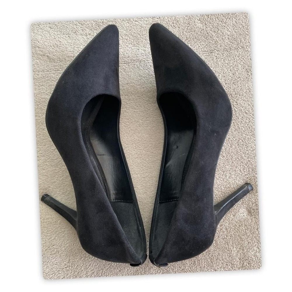 Laicigo Black suede pointed toe‎ kitten heels #heels #suede, size: 8